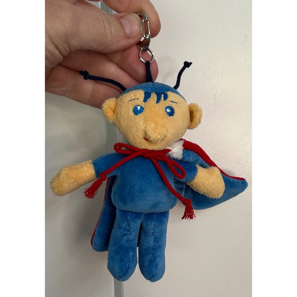 Steiff Blue Elf Plush Keychain Red Maari Prince Gold‎ Ear Button Bag Charm